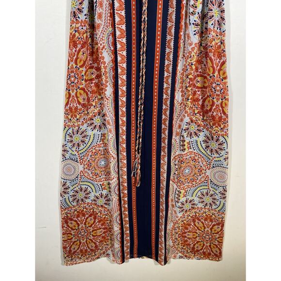 Butterfly Print Maxi Dress Size Medium Cold Shoulder Chiffon Boho Fairy Y2K New - Picture 4 of 14